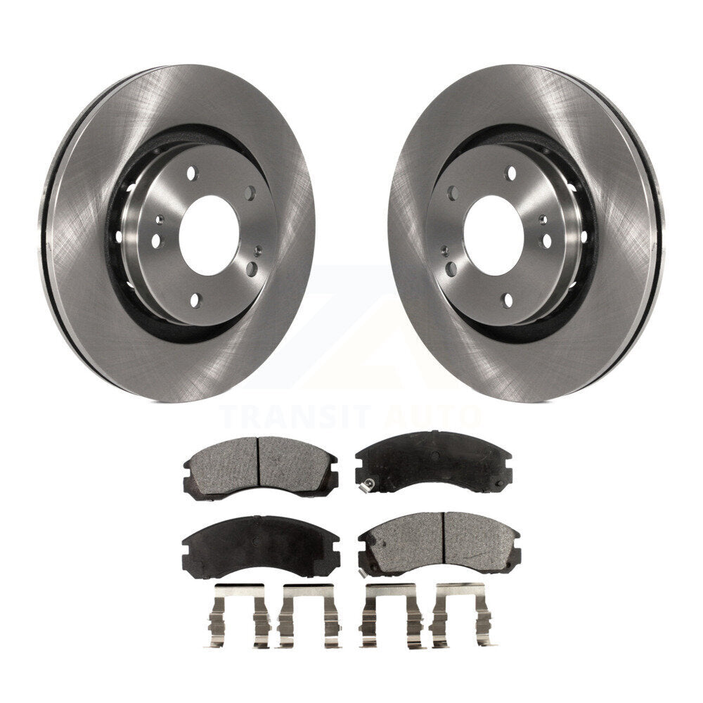 Front Disc Brake Rotors And Ceramic Pad Kit For Mitsubishi Lancer Outlander PHEV