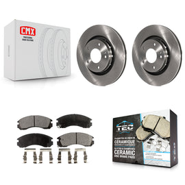 Front Disc Brake Rotors And Ceramic Pad Kit For Mitsubishi Lancer Outlander PHEV