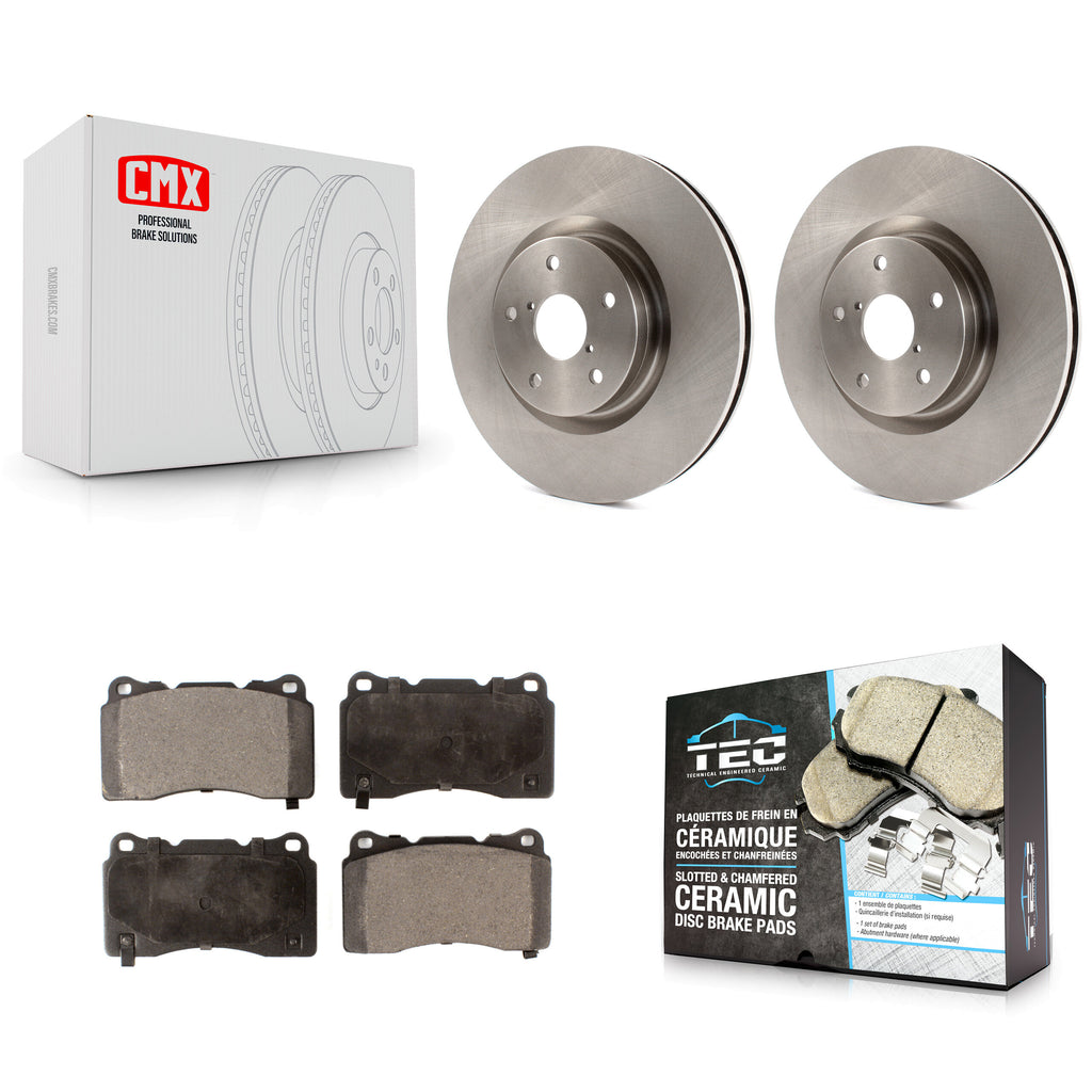 Front Disc Brake Rotors And Ceramic Pads Kit For Subaru Impreza WRX STI
