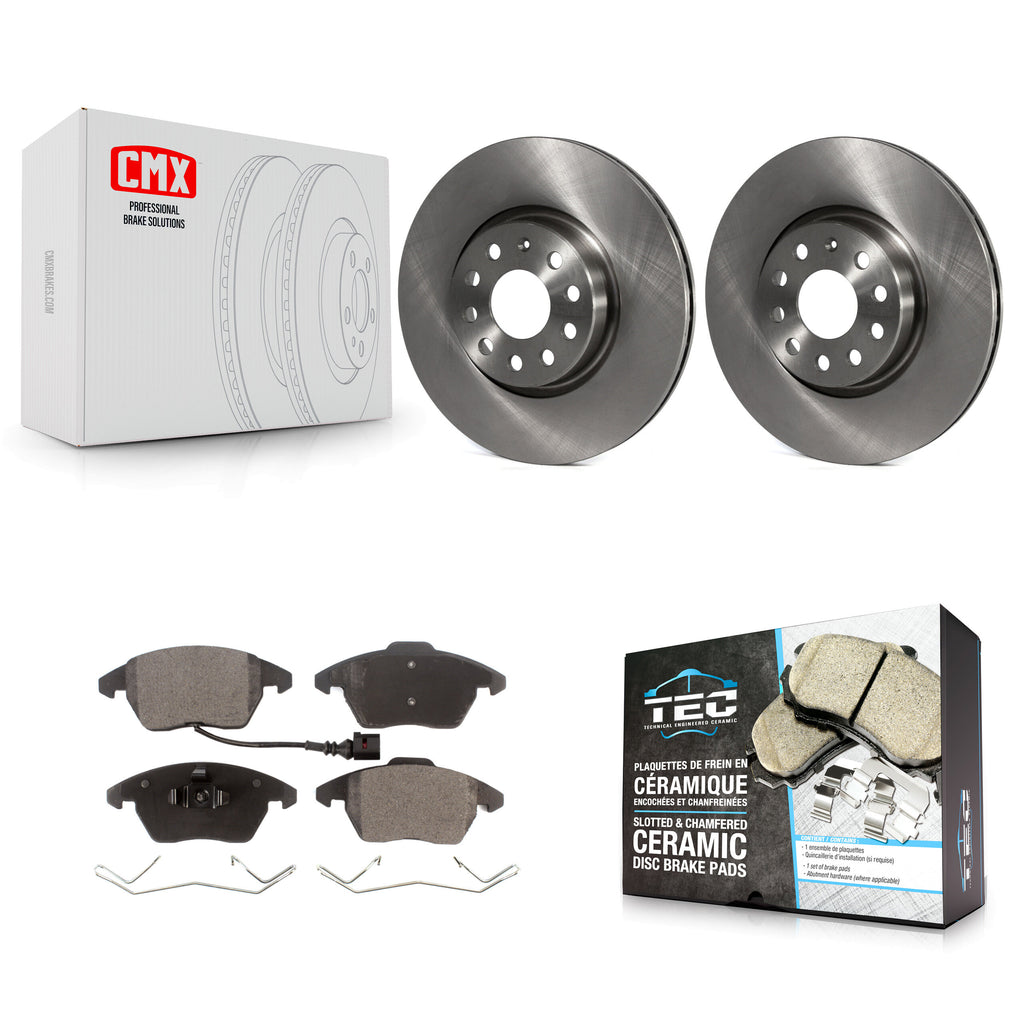 Front Brake Rotors Ceramic Pad Kit For Volkswagen Jetta Beetle CC Passat GTI Eos