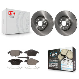 Front Brake Rotors Ceramic Pad Kit For Volkswagen Jetta Beetle CC Passat GTI Eos