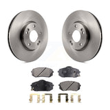 Front Disc Brake Rotor & Ceramic Pad Kit For Hyundai Tucson Kia Sportage Soul EV