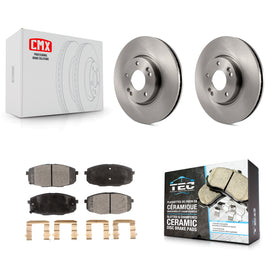 Front Disc Brake Rotors And Ceramic Pads Kit For Kia Forte Koup Forte5