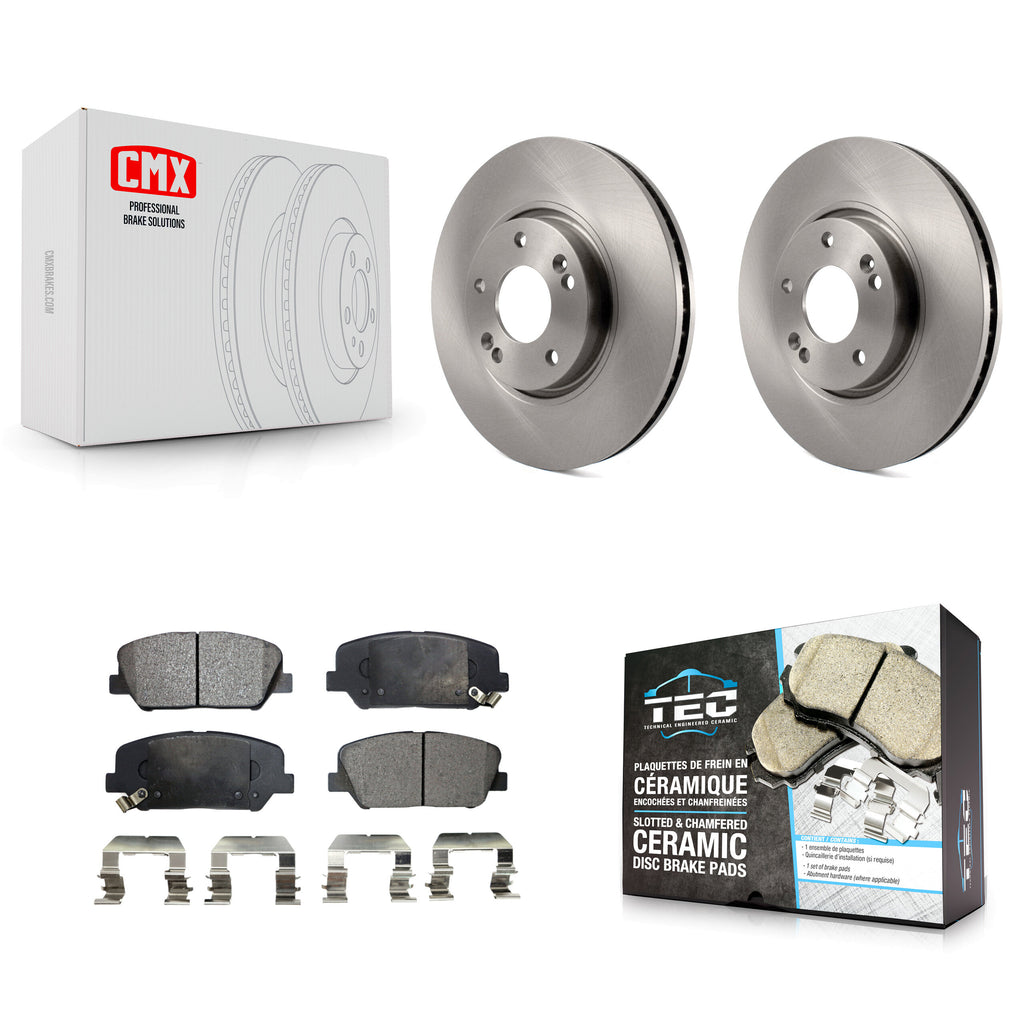 Front Disc Brake Rotors And Ceramic Pads Kit For Hyundai Veloster Kia Forte Koup