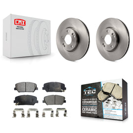 Front Disc Brake Rotors And Ceramic Pads Kit For Hyundai Veloster Kia Forte Koup