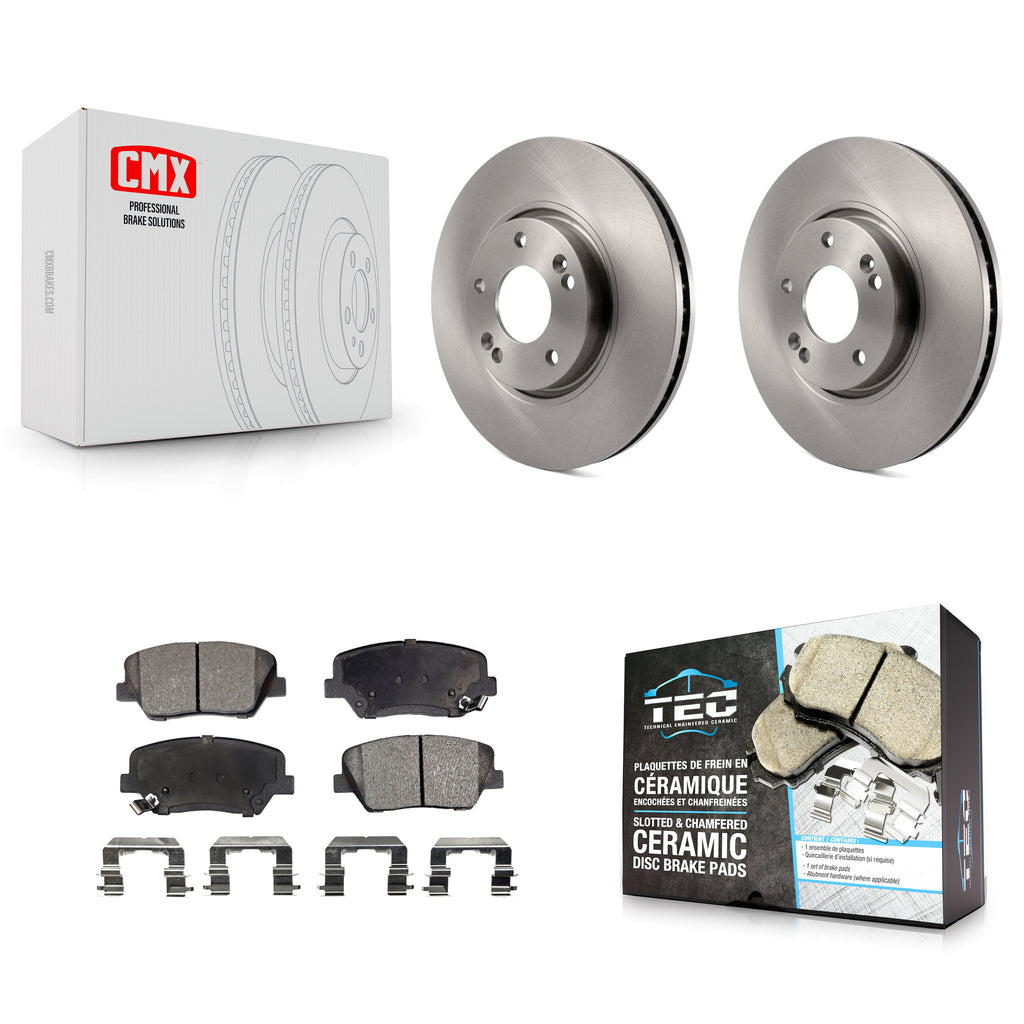 [Front] 2014-2017 Kia Rondo Premium OE Brake Rotors & Ceramic Pads Kit For Max Braking