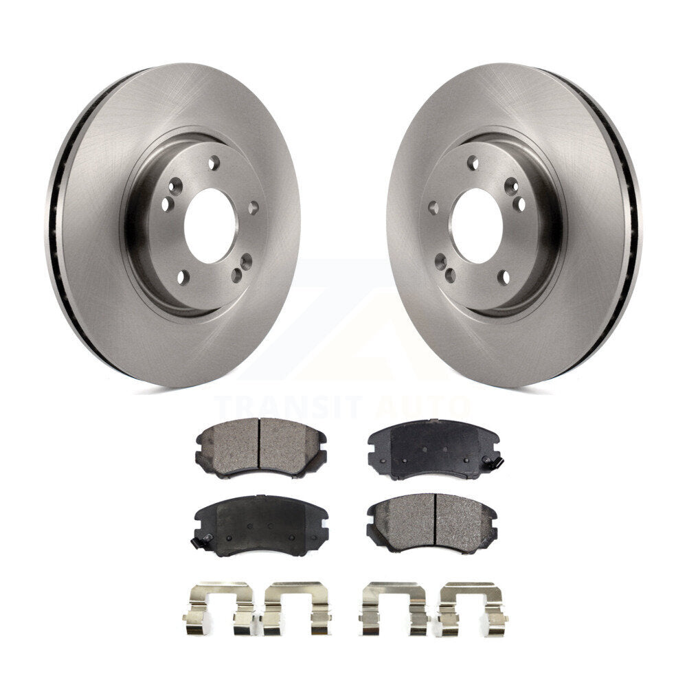 Front Disc Brake Rotors And Ceramic Pads Kit For 2006-2010 Hyundai Sonata 3.3L