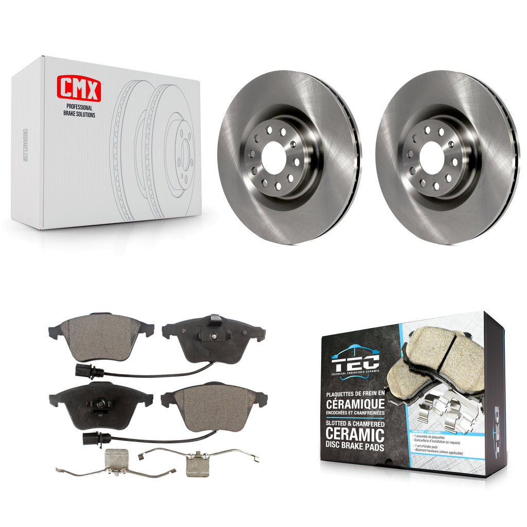 Front Disc Brake Rotors And Ceramic Pads Kit For Volkswagen Passat CC Golf R R32
