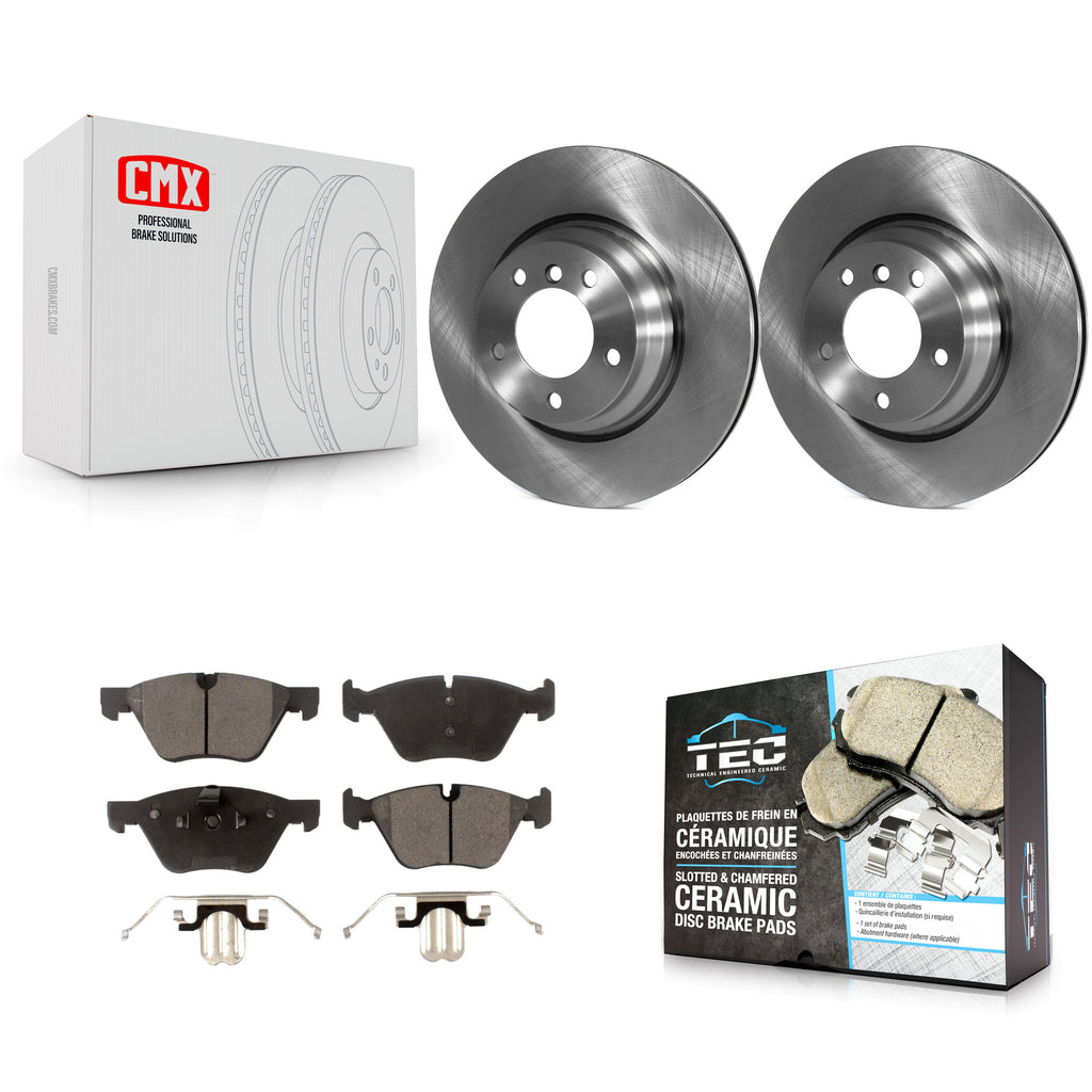 Front Disc Brake Rotors And Ceramic Pads Kit For BMW 330i 330xi X1