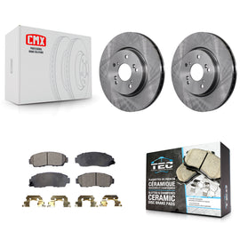 Front Disc Brake Rotor Ceramic Pad Kit For Honda CR-V Acura RDX Accord Crosstour