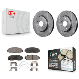 Front Disc Brake Rotors And Ceramic Pads Kit For Honda CR-V Crosstour Accord
