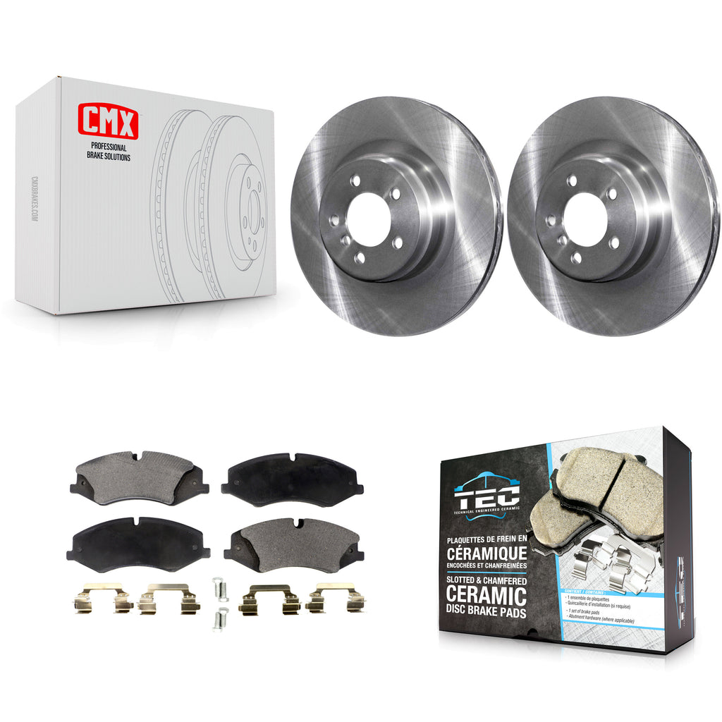 Front Brake Rotor Ceramic Pad Kit For 10-12 Land Rover Range Naturally Aspirated