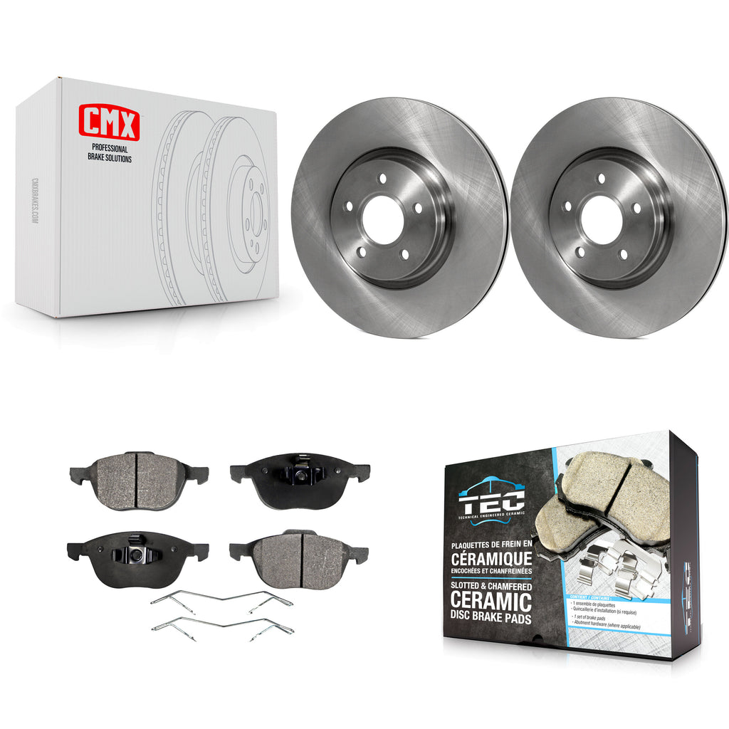 Front Brake Rotors Ceramic Pad Kit For 14 Ford Transit Connect 104.8" wheel base