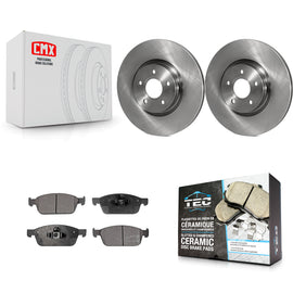 Front Brake Rotors & Ceramic Pad Kit For Ford Escape Transit Connect Lincoln MKC