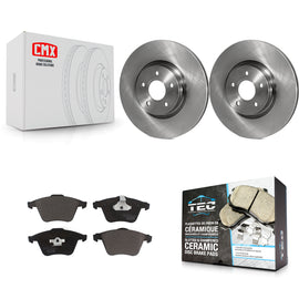 Front Disc Brake Rotors And Ceramic Pads Kit For Volvo S40 C70 V50
