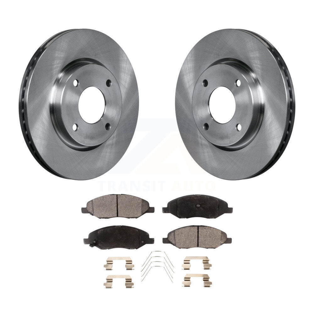 [Front] 2008 Nissan Versa 4-Wheel ABS Premium OE Brake Rotors & Ceramic Pads Kit For Max Braking