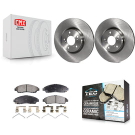 Front Disc Brake Rotors And Ceramic Pads Kit For Honda Pilot Acura MDX RLX ZDX