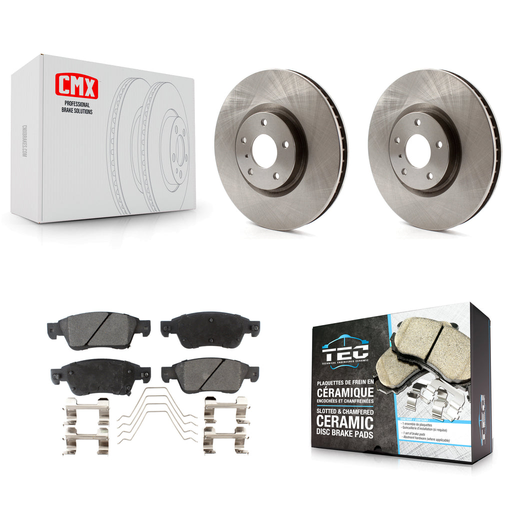Front Disc Brake Rotors And Ceramic Pads Kit For INFINITI G37 G35 Q60