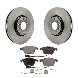 Front Brake Rotors Ceramic Pad Kit For 10-11 Saab 9-3X With 314mm Diameter Rotor