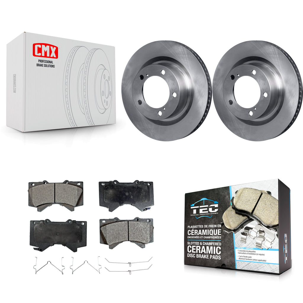 Front Brake Rotor And Ceramic Pad Kit For Toyota Tundra Sequoia Lexus LX570 Land