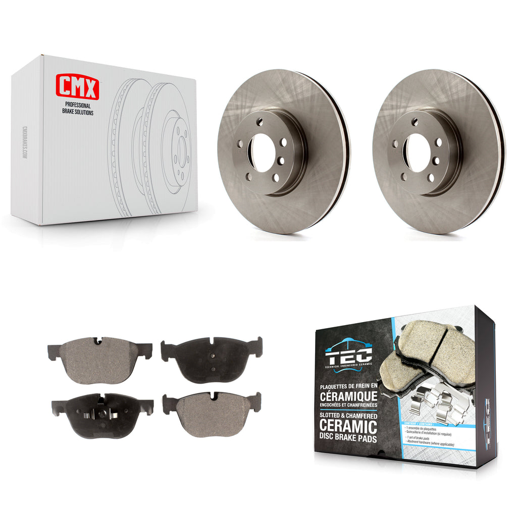 Front Disc Brake Rotors And Ceramic Pads Kit For BMW X5 X6