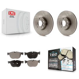Front Disc Brake Rotors And Ceramic Pads Kit For BMW X5 X6