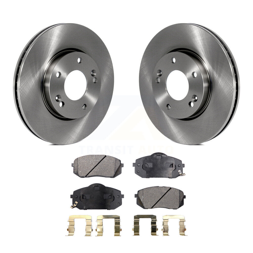 Front Disc Brake Rotors And Ceramic Pads Kit For 2007-2009 Kia Rondo