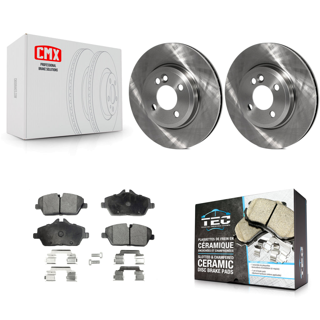 Front Disc Brake Rotors And Ceramic Pads Kit For Mini Cooper