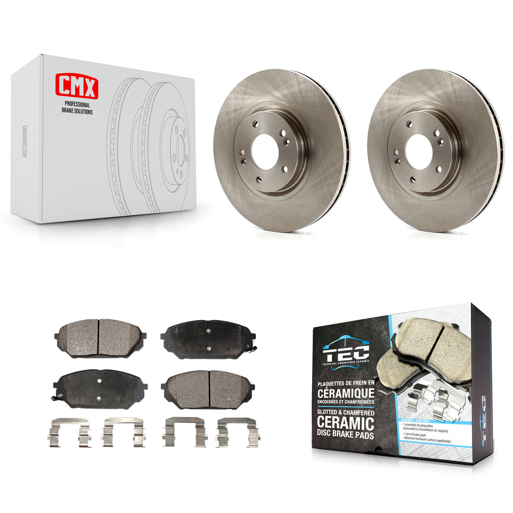 [Front] 2007-2012 Hyundai Veracruz Premium OE Brake Rotors & Ceramic Pads Kit For Max Braking