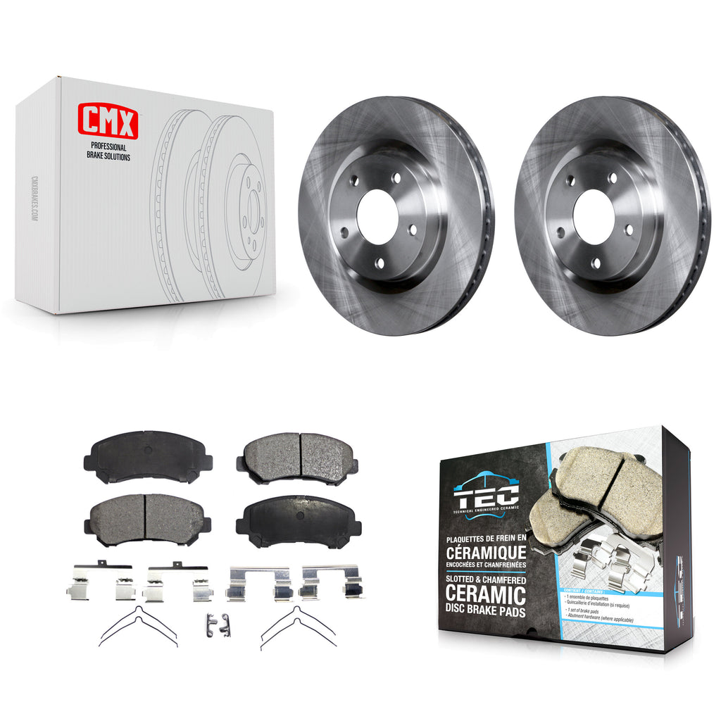Front Disc Brake Rotors And Ceramic Pads Kit For Nissan Rogue Select