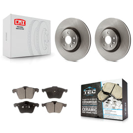 Front Disc Brake Rotors And Ceramic Pads Kit For Volvo S60 XC70 S80 V60 V70