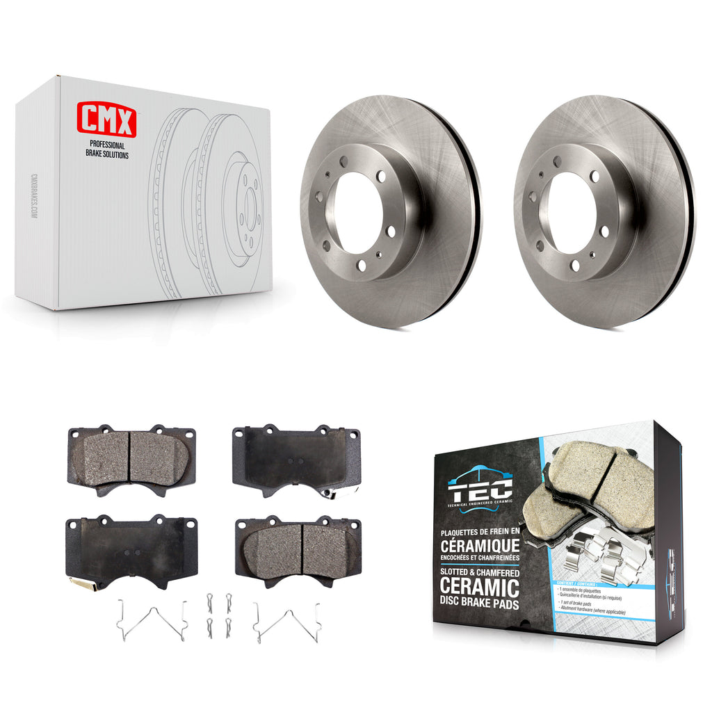 Front Disc Brake Rotors And Ceramic Pad Kit For Toyota Tacoma 4Runner FJ Cruiser