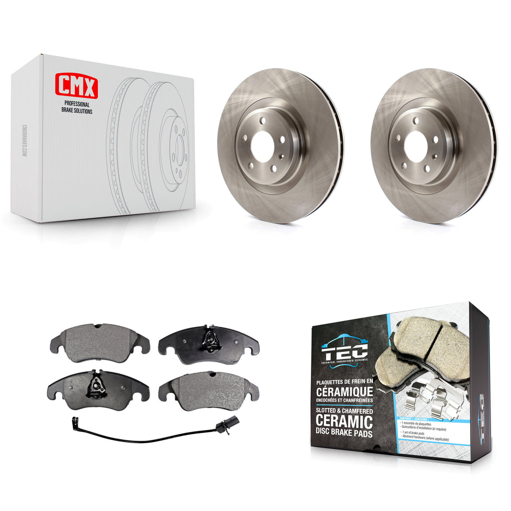 Front Disc Brake Rotor And Ceramic Pad Kit For Audi Q5 A6 Quattro S5 S4 A7 A5 A4