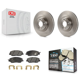 [Front] 2012 Hyundai Genesis 3.8L Premium OE Brake Rotors & Ceramic Pads Kit For Max Braking