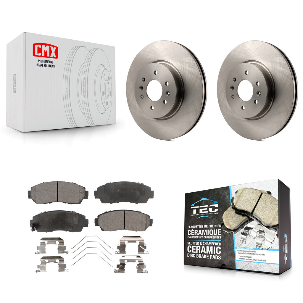 [Front] 2011-2014 Honda Odyssey Premium OE Brake Rotors & Ceramic Pads Kit For Max Braking