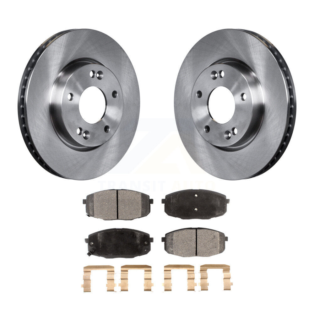 Front Disc Brake Rotors And Ceramic Pads Kit For Kia Forte Koup Forte5