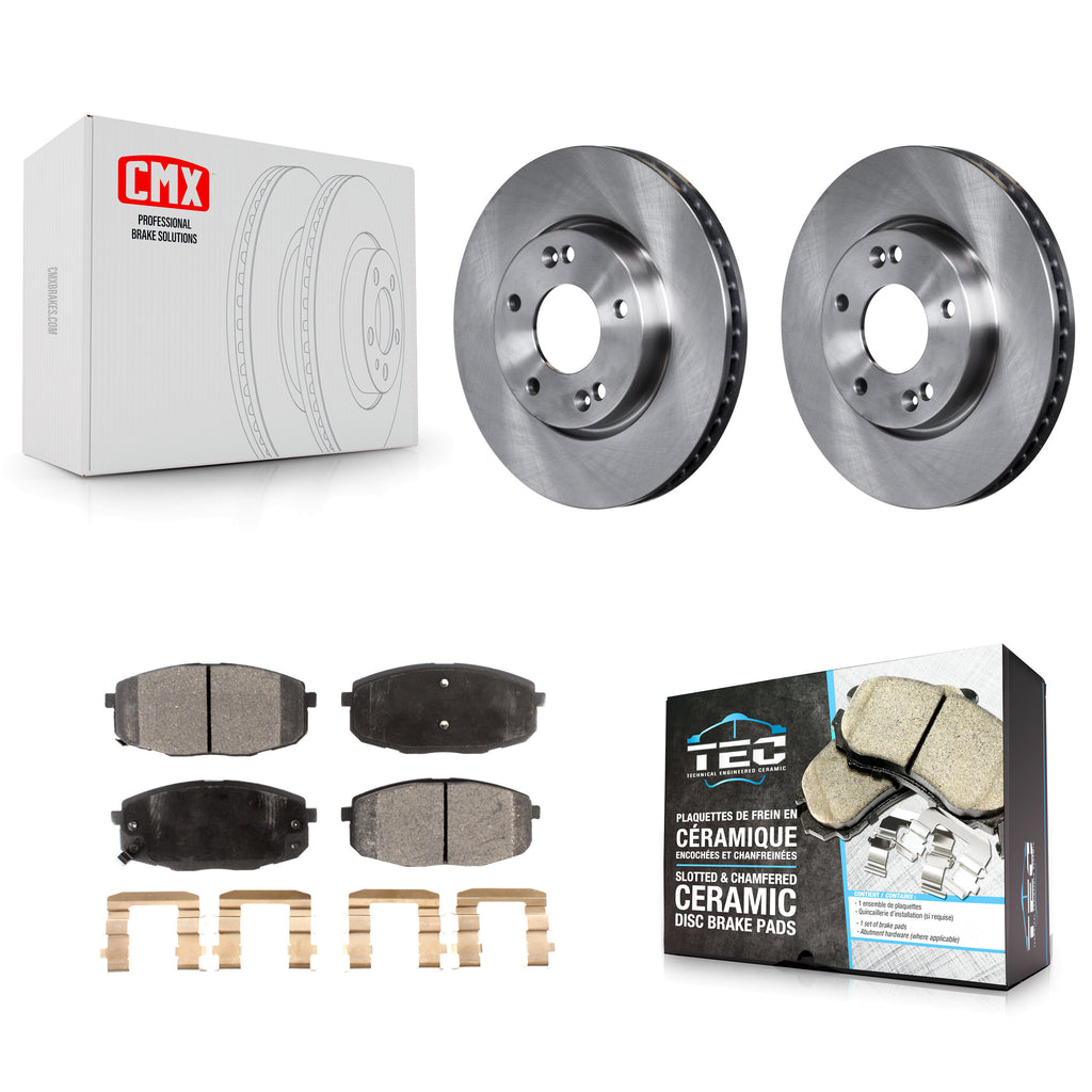 Front Disc Brake Rotors And Ceramic Pads Kit For Kia Forte Koup Forte5