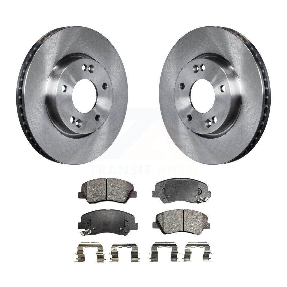 Front Disc Brake Rotors And Ceramic Pads Kit For 2014 Kia Forte5 EX