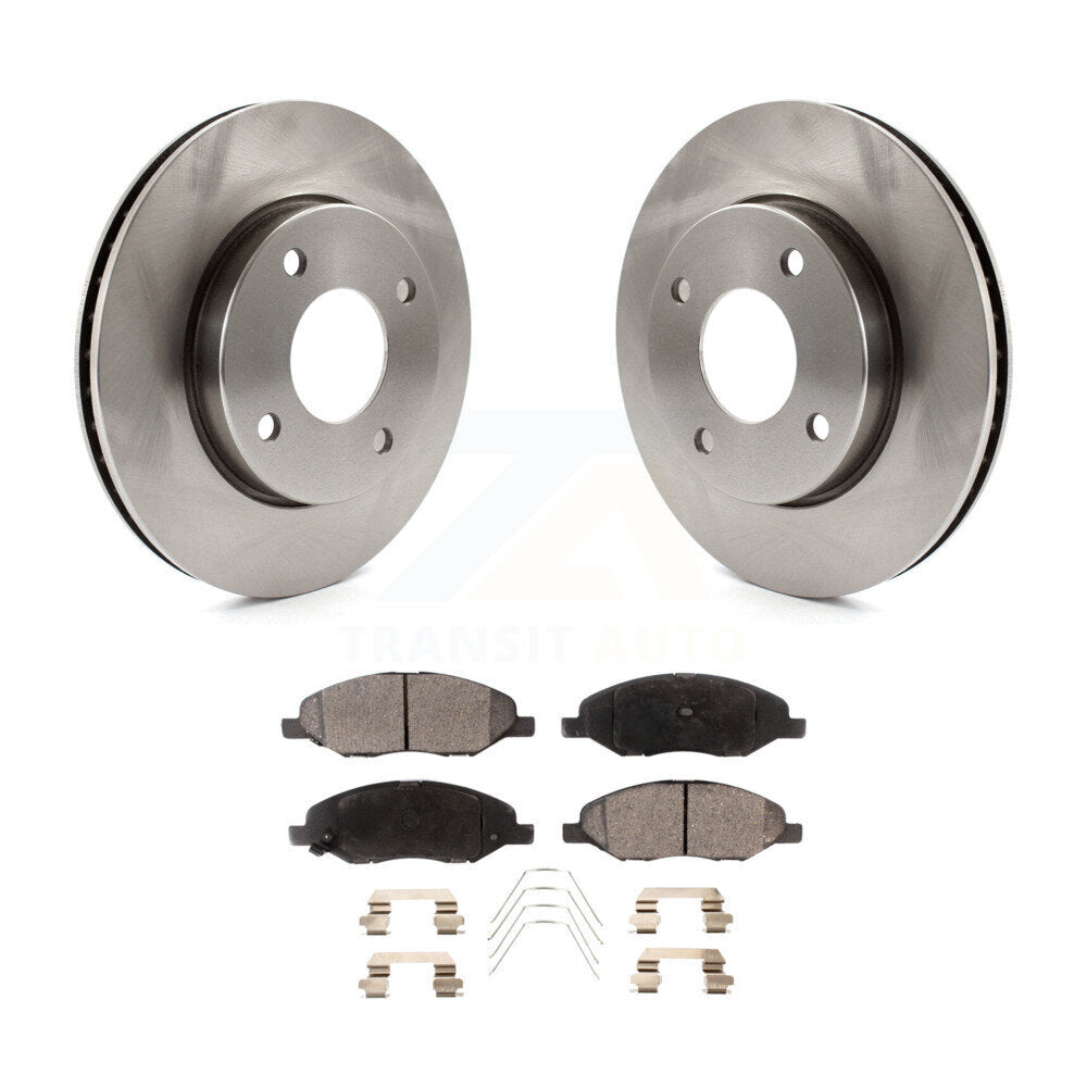 Front Disc Brake Rotors And Ceramic Pads Kit For 2009-2011 Nissan Versa 1.6L