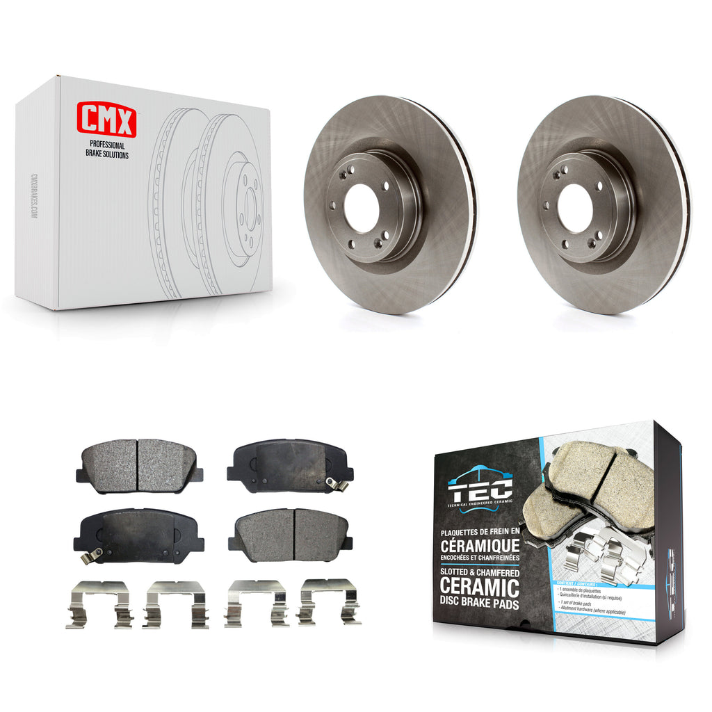 Front Disc Brake Rotors And Ceramic Pads Kit For Hyundai Genesis Coupe