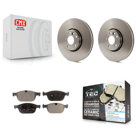 [Front] 2010-2015 Volvo XC60 Premium OE Brake Rotors & Ceramic Pads Kit For Max Braking