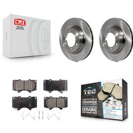 [Front] 2010-2023 Toyota 4Runner Lexus GX460 Premium OE Brake Rotors & Ceramic Pads Kit For Max Braking
