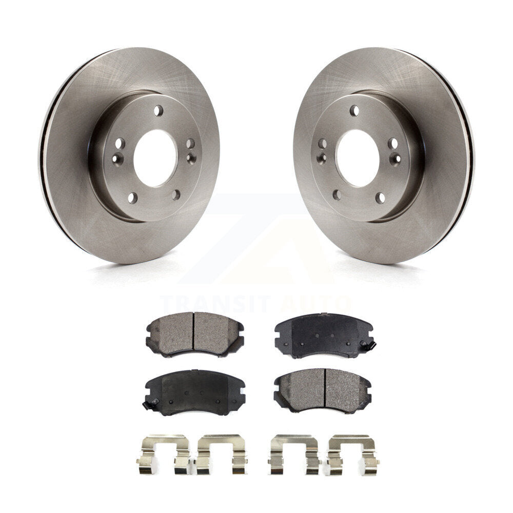 Front Disc Brake Rotors And Ceramic Pads Kit For 2010-2011 Kia Soul 1.6L