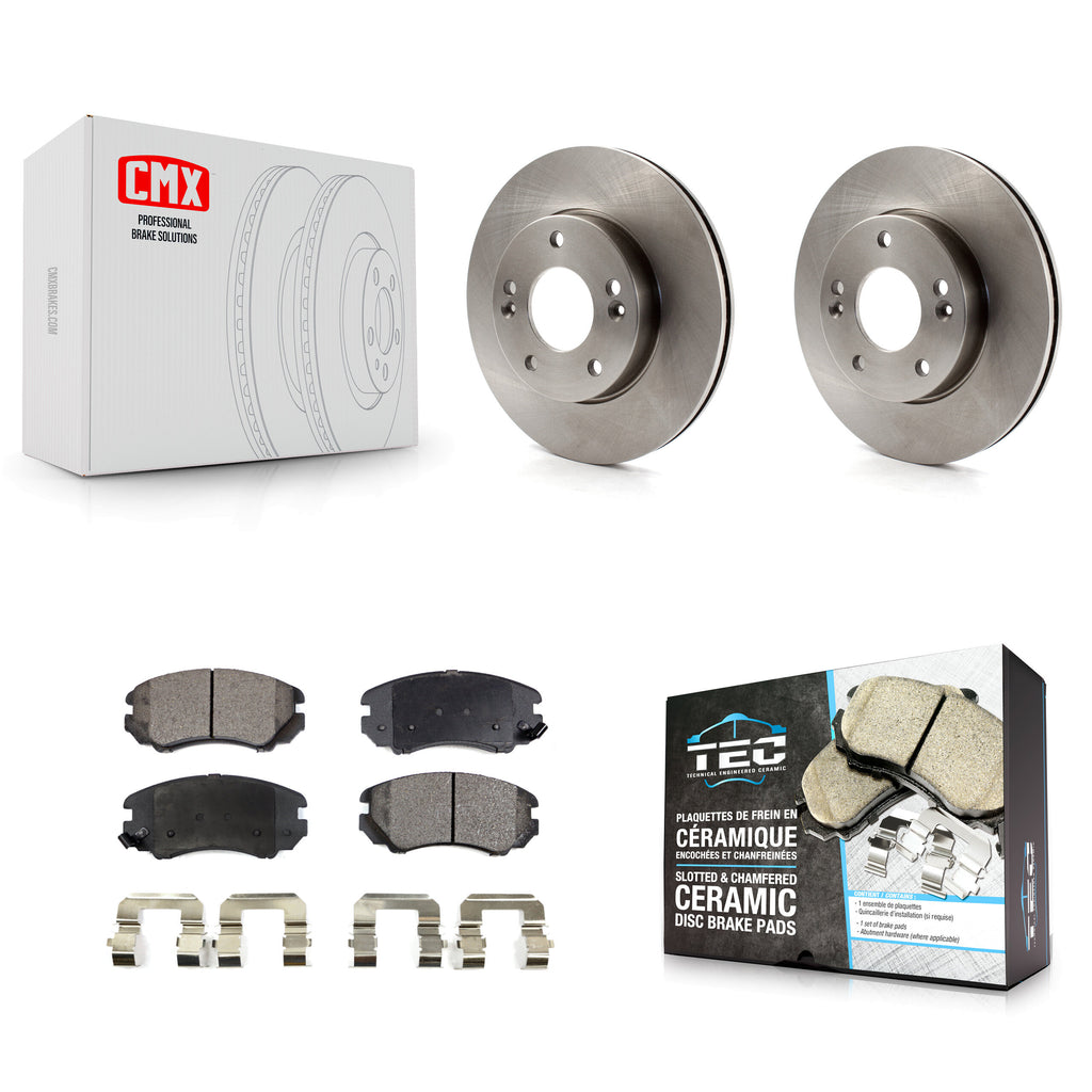 [Front] 2010-2011 Kia Soul 1.6L Premium OE Brake Rotors & Ceramic Pads Kit For Max Braking