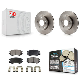 [Front] 2010-2011 Kia Soul 1.6L Premium OE Brake Rotors & Ceramic Pads Kit For Max Braking