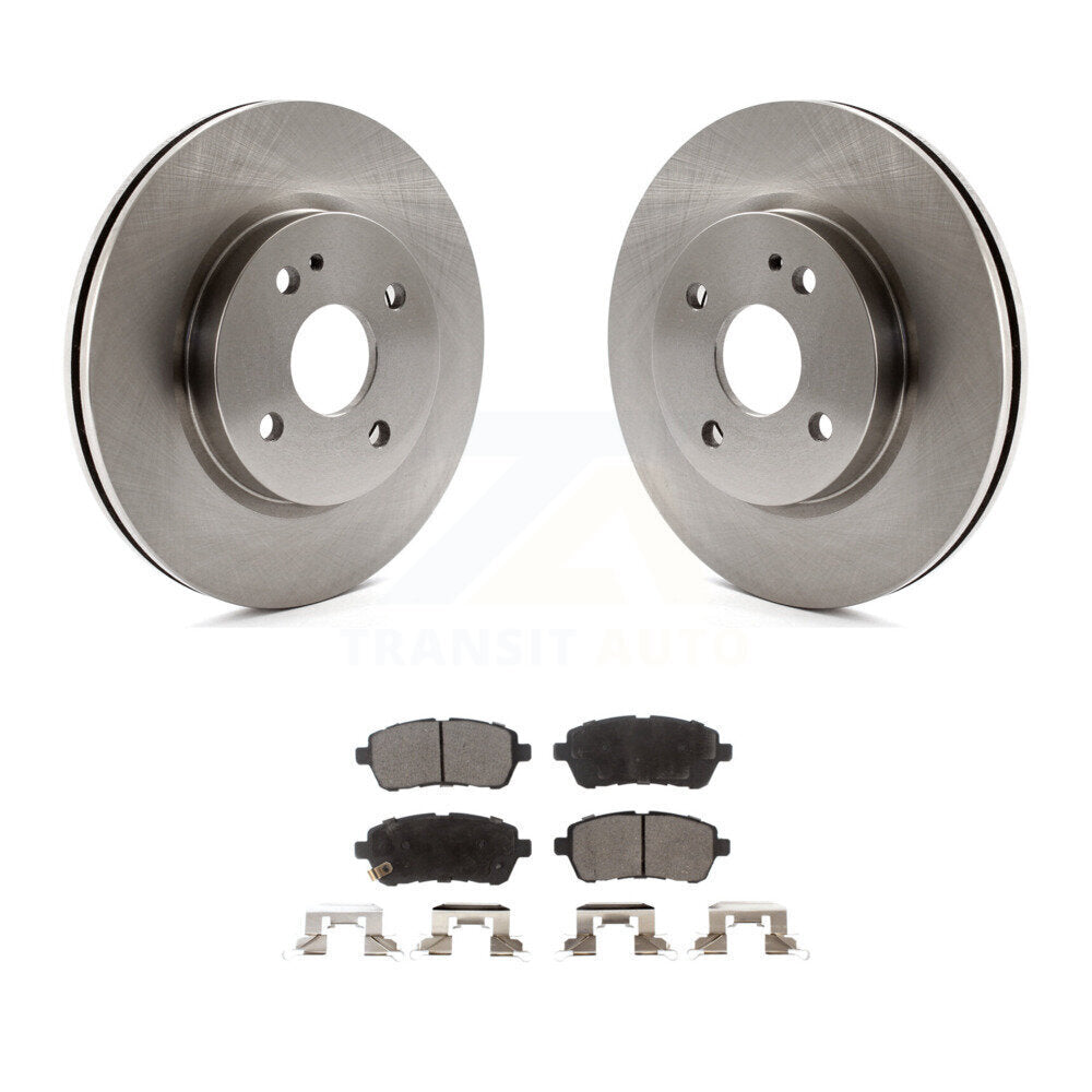 Front Disc Brake Rotors And Ceramic Pads Kit For 2011-2014 Mazda 2