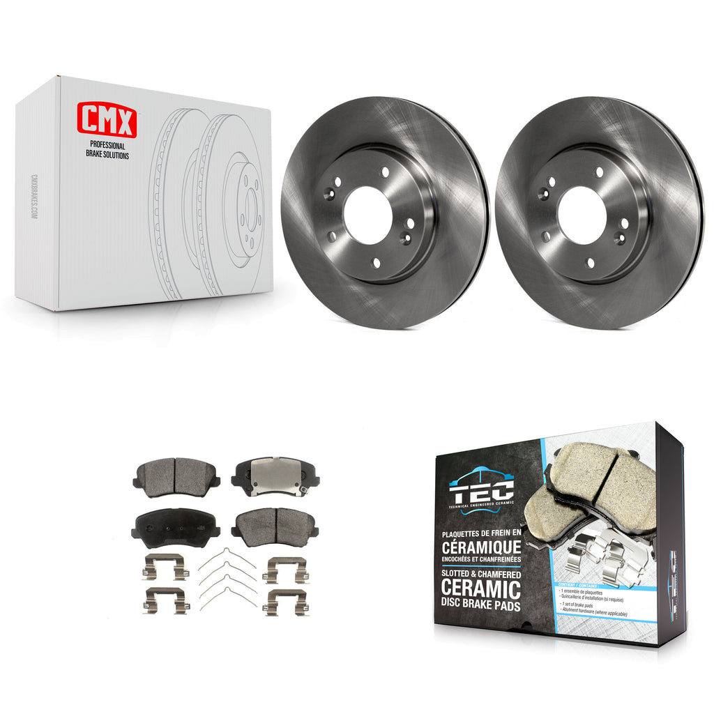 Front Brake Rotor Ceramic Pad Kit For Kia Forte Hyundai Veloster Elantra GT Koup