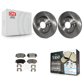 Front Brake Rotor Ceramic Pad Kit For Kia Forte Hyundai Veloster Elantra GT Koup