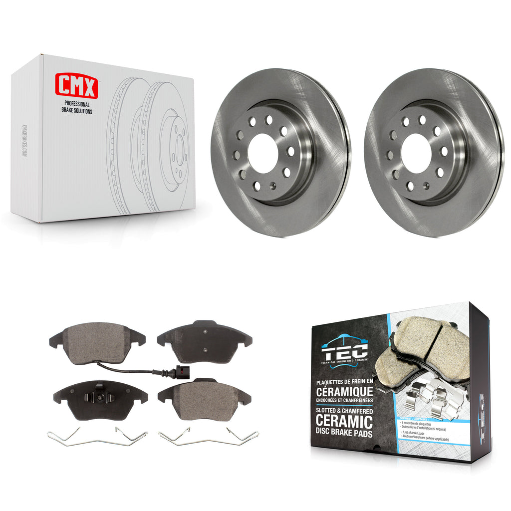 Front Disc Brake Rotors And Ceramic Pads Kit For Volkswagen GTI Audi A3 Quattro