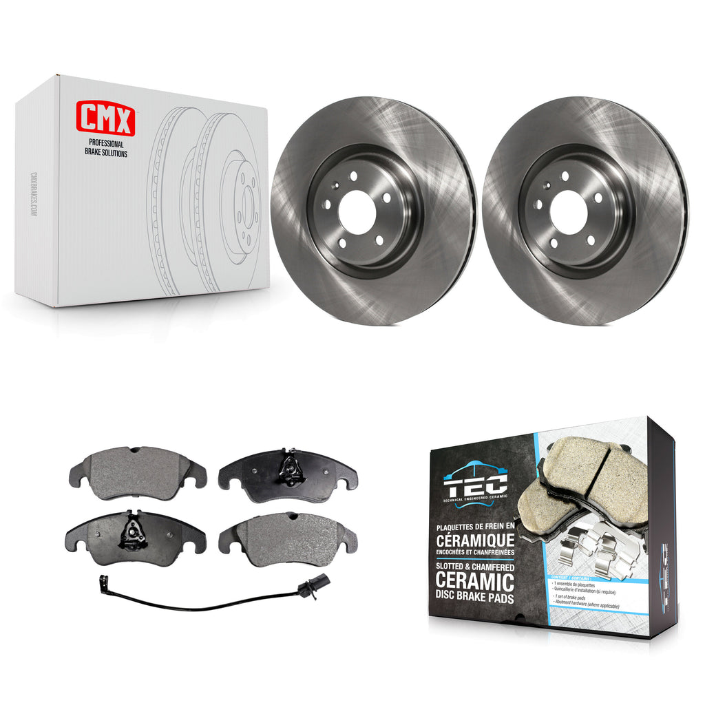 Front Disc Brake Rotors And Ceramic Pads Kit For Audi A6